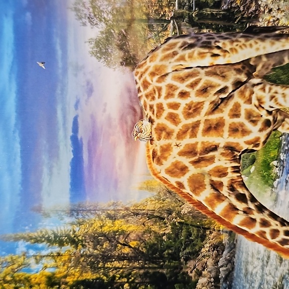 4x6 Giraffe Majestic Landscape Fantasy Composite Oil‎ Painting Wall Art Print - Picture 3 of 7
